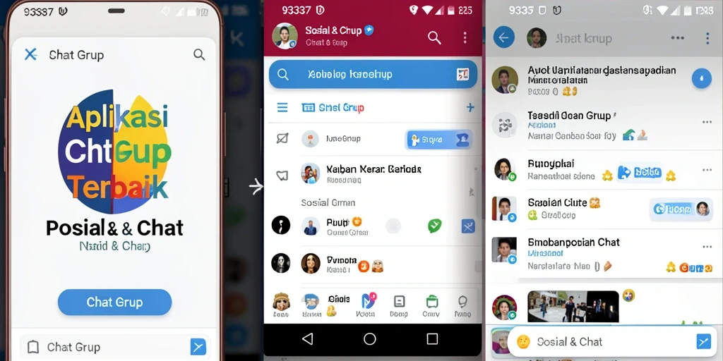 Tampilan antarmuka aplikasi Chat Grup yang menarik dan modern.