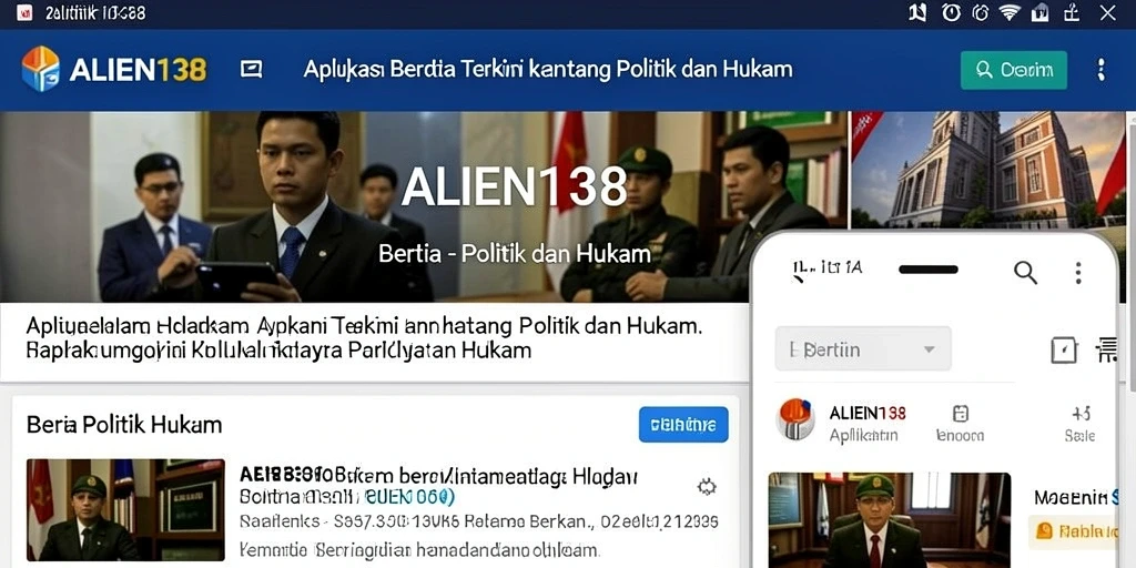 Antarmuka ALIEN138 menampilkan berita hukum dan politik dengan jelas dan informatif.