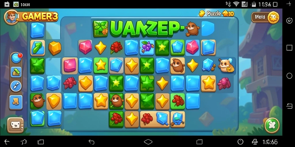Antarmuka menarik dari game Puzzle Match-3 yang menyenangkan.