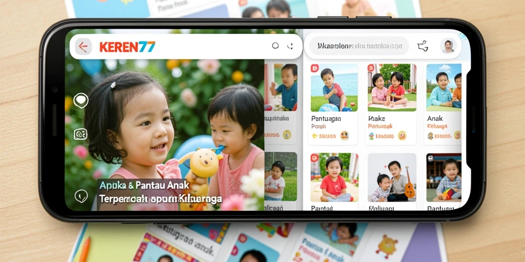 Tampilan antarmuka KEREN77 yang intuitif untuk pemantauan anak.