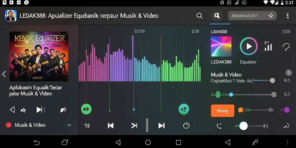 Antarmuka pengguna LEDAK388 dengan fitur Equalizer yang lengkap.