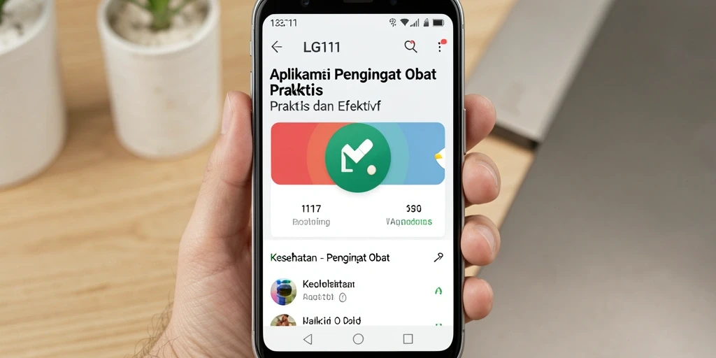 Antarmuka LG111 menampilkan fitur pengingat obat yang terorganisir.