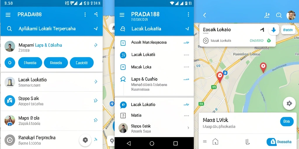 Antarmuka pengguna PRADA188 saat melacak lokasi dengan jelas.