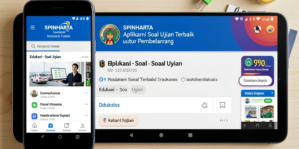 Tampilan antarmuka aplikasi SPINHARTA untuk soal ujian.