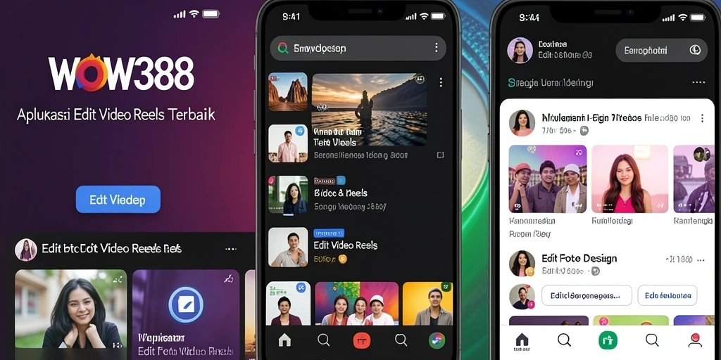 Antarmuka WOW388 menunjukkan fitur-fitur editing video yang mudah digunakan.