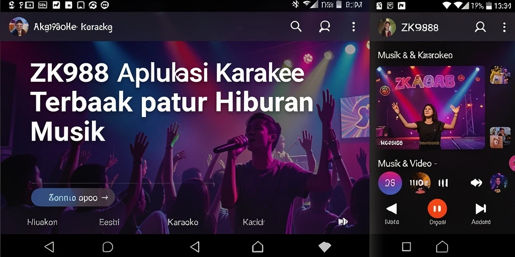 Antarmuka ZK988 yang menarik dan intuitif untuk karaoke.