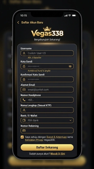 Buat Akun Vegas338 Secara Mudah dan Cepat